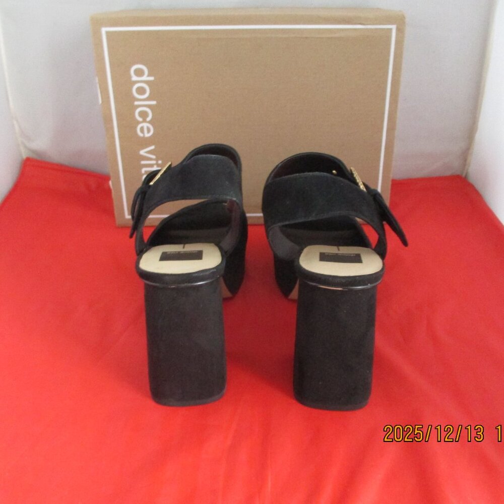 DOLCE VITA BOBBY HEELED SANDALS - $150 - US Size 11 - ONYX SUEDE - 1410 - Picture 7 of 10